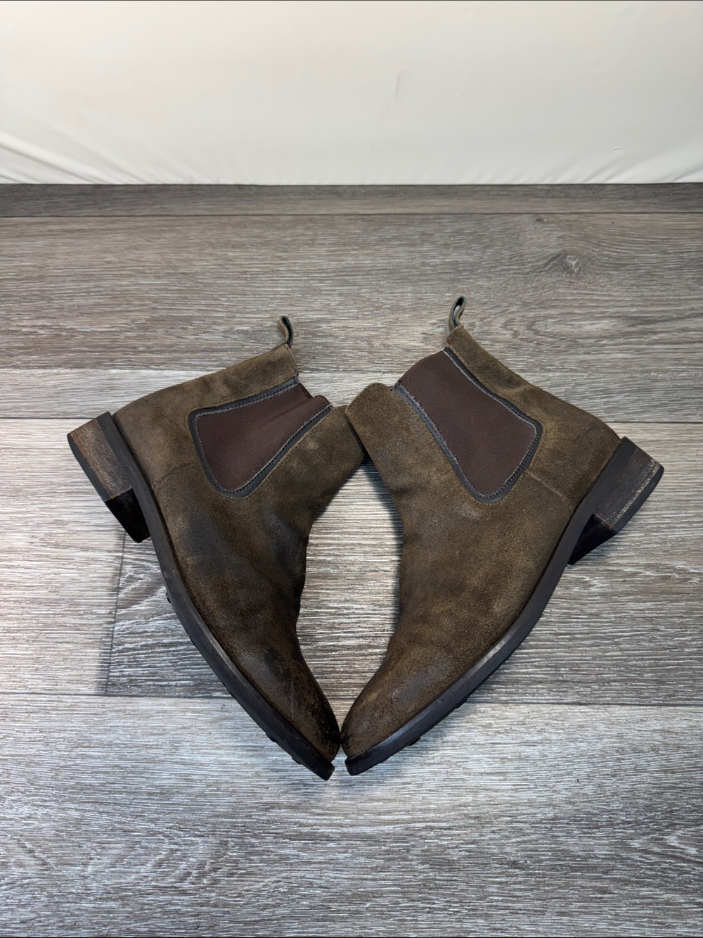 Thursday Boot Company Olive Suede Chelsea Ankle Boots